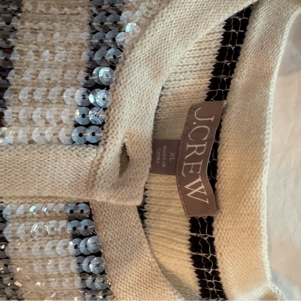 J. Crew Cream and Silver Sequin Sweater - Picture 4 of 4